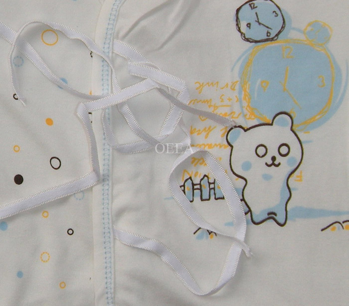 OEEA Sky blue linen cloth Baby Bodysuit