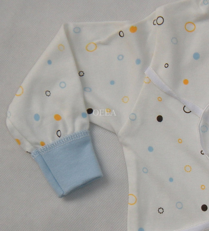 OEEA Sky blue linen cloth Baby Bodysuit