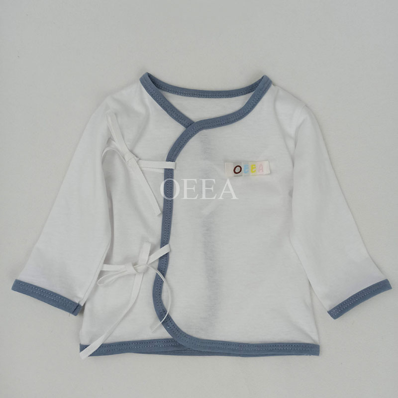 OEEA 100% cotton summer Blue Baby Bodysuit