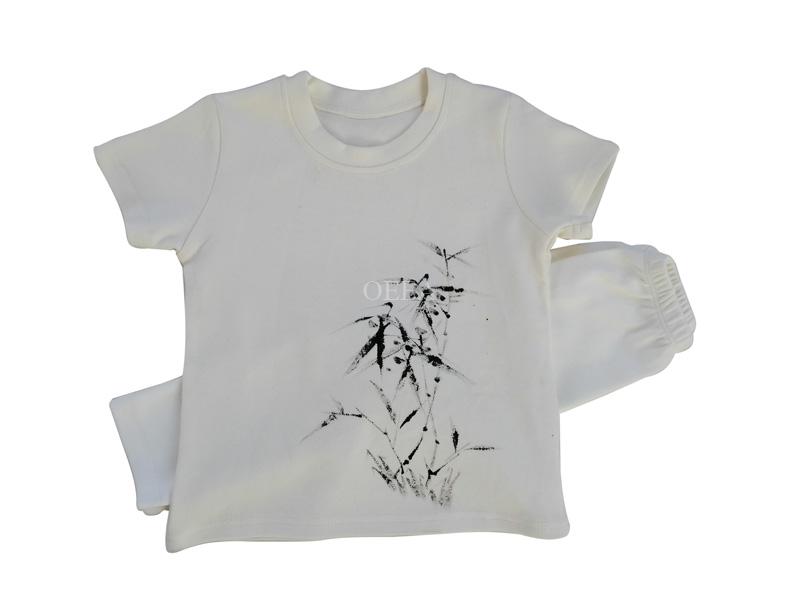 OEEA Ink painting short sleeve cotton infant underwear